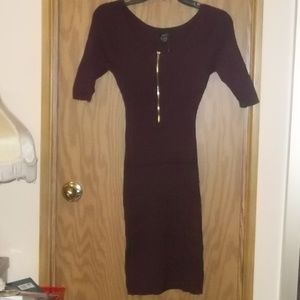BNWT Wine Burgundy Colored Ribbed Dress Stretchy